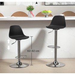 Set scaune de bar Homcom 835-597V00BK 2pcs (Black) Thumb