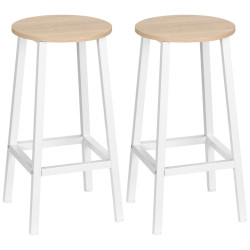 Set scaune de bar Homcom 835-616ND 2pcs (Natural/White) Thumb