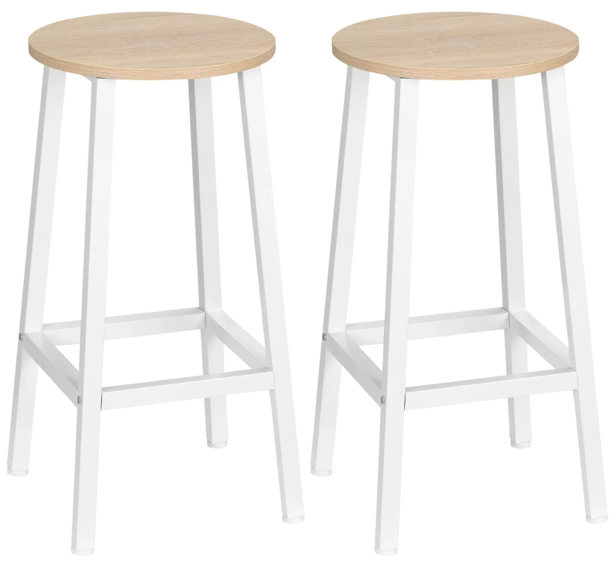 Set scaune de bar Homcom 835-616ND 2pcs (Natural/White) - 2