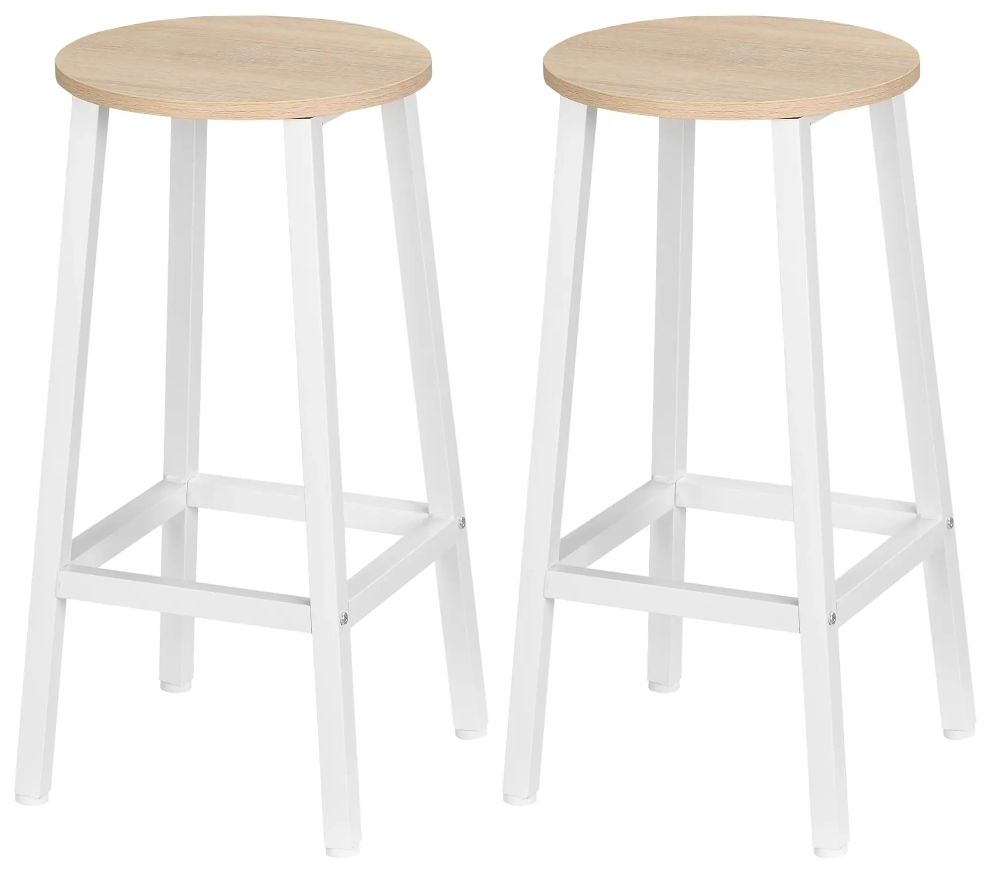 Set scaune de bar Homcom 835-616ND 2pcs (Natural/White) - 3