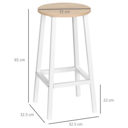 Set scaune de bar Homcom 835-616ND 2pcs (Natural/White) Thumb