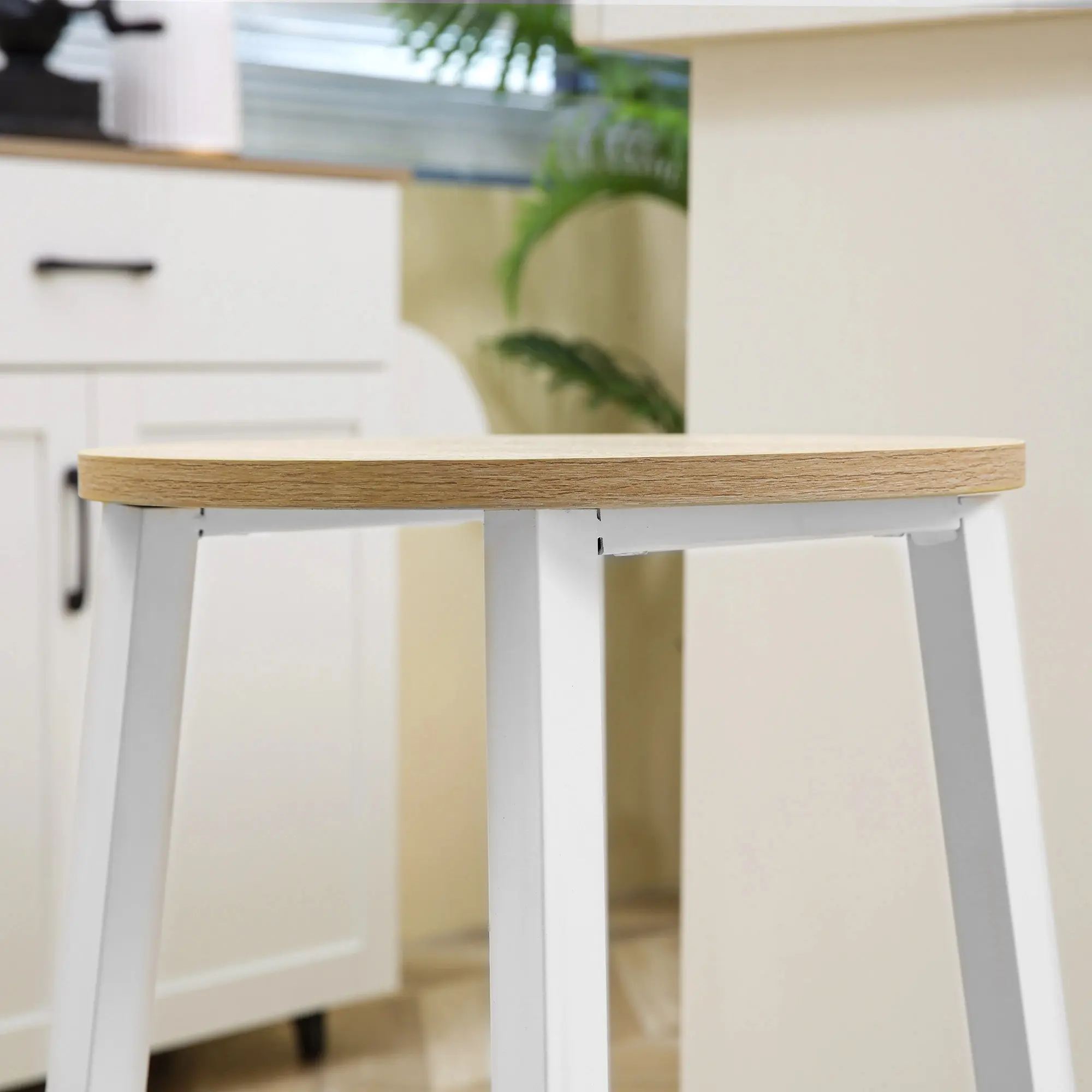 Set scaune de bar Homcom 835-616ND 2pcs (Natural/White) - 5