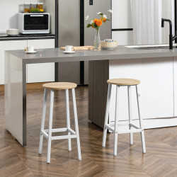 Set scaune de bar Homcom 835-616ND 2pcs (Natural/White) Thumb