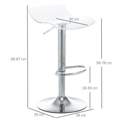 Set scaune de bar Homcom 835-622 (Transparent) Thumb