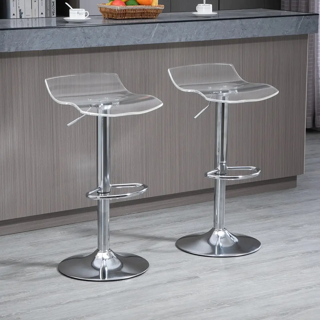 Set scaune de bar Homcom 835-622 (Transparent)