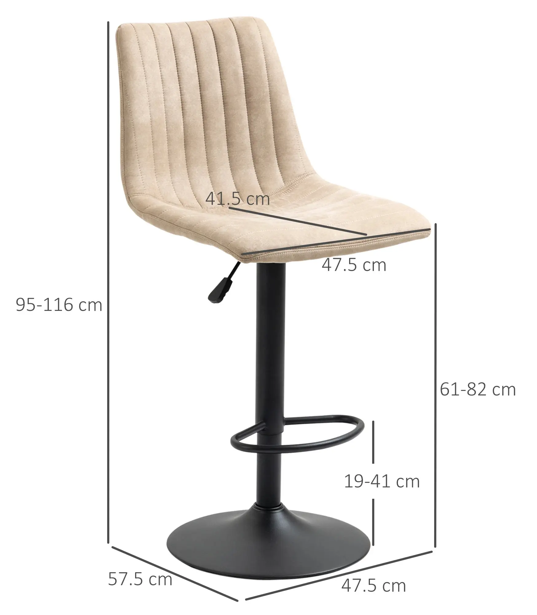 Комплект барных стульев Homcom 835-718V00LG 2pcs (Light Brown) - 3