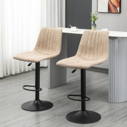 Set scaune de bar Homcom 835-718V00LG 2pcs (Light Brown)
