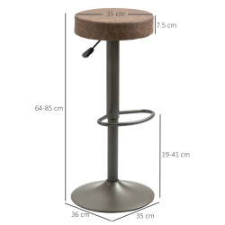 Set scaune de bar Homcom 835-719V00CF 2pcs (Coffee) Thumb