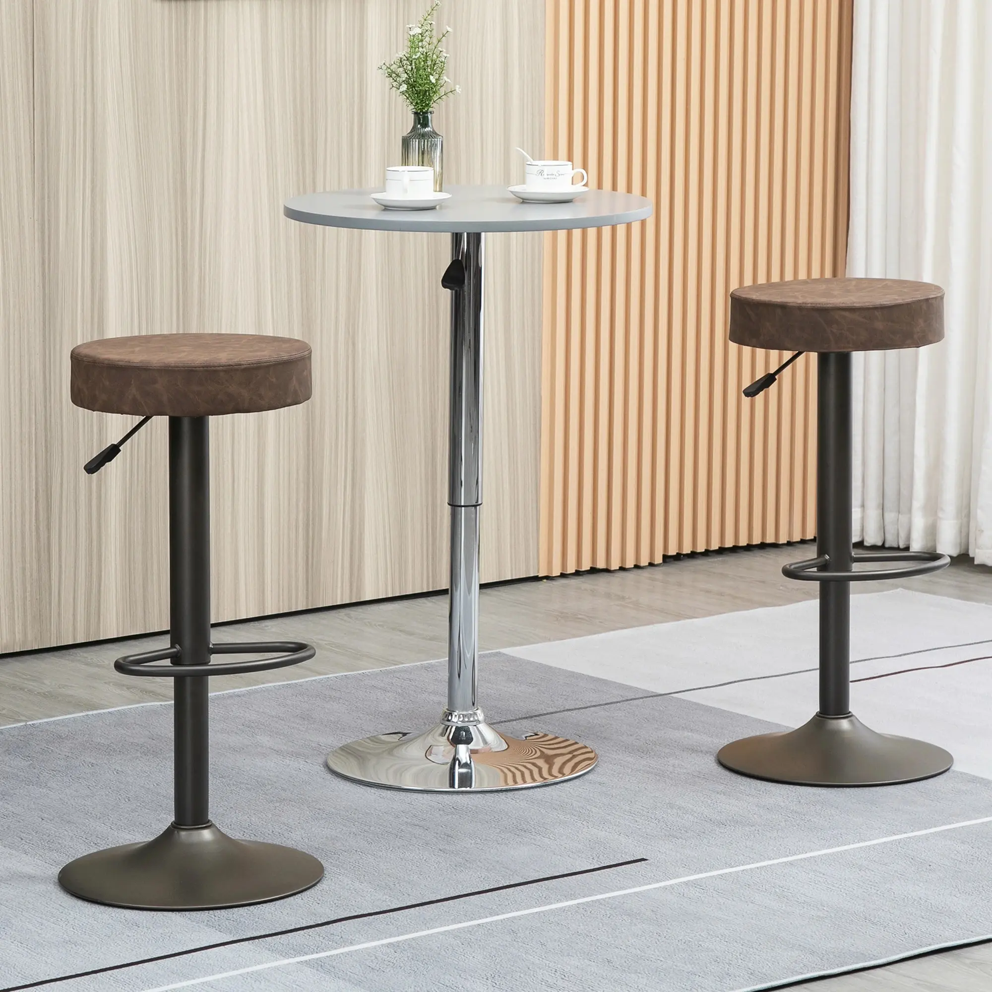 Set scaune de bar Homcom 835-719V00CF 2pcs (Coffee) - 7