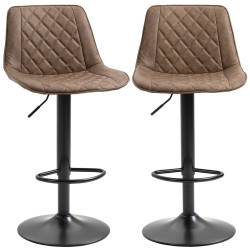 Set scaune de bar Homcom 835-735V00DR 2pcs (Dark Brown) Thumb