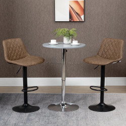 Set scaune de bar Homcom 835-735V00DR 2pcs (Dark Brown)