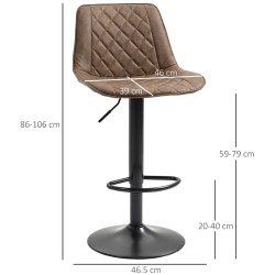 Set scaune de bar Homcom 835-735V00DR 2pcs (Dark Brown) Thumb