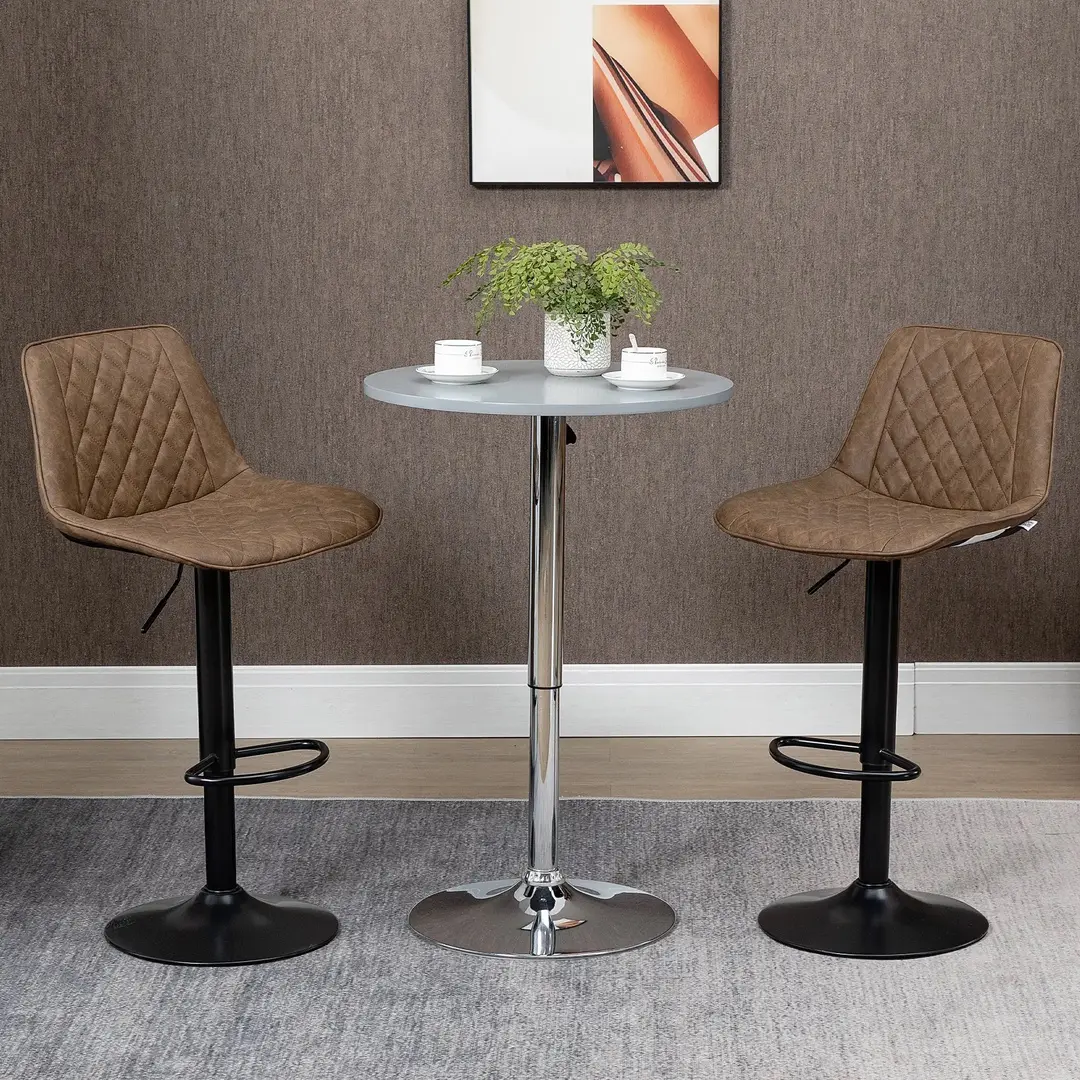 Set scaune de bar Homcom 835-735V00DR 2pcs (Dark Brown)