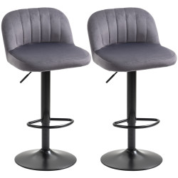 Set scaune de bar Homcom 835-738V00GY 2pcs (Grey) Thumb