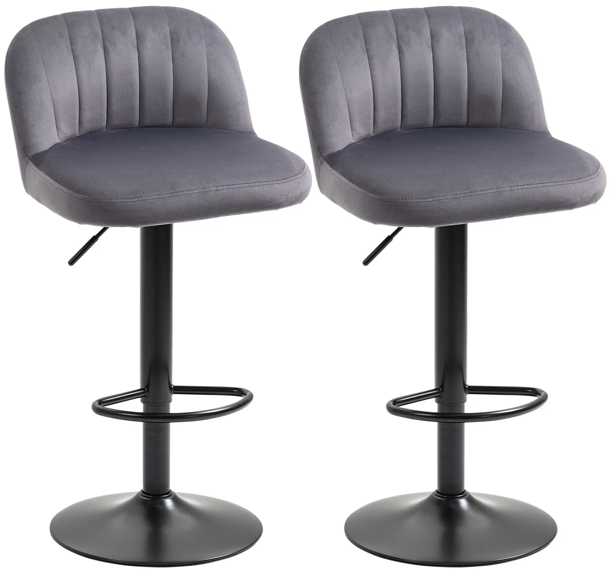 Set scaune de bar Homcom 835-738V00GY 2pcs (Grey) - 2