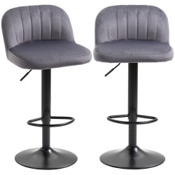 Set scaune de bar Homcom 835-738V00GY 2pcs (Grey) Thumb
