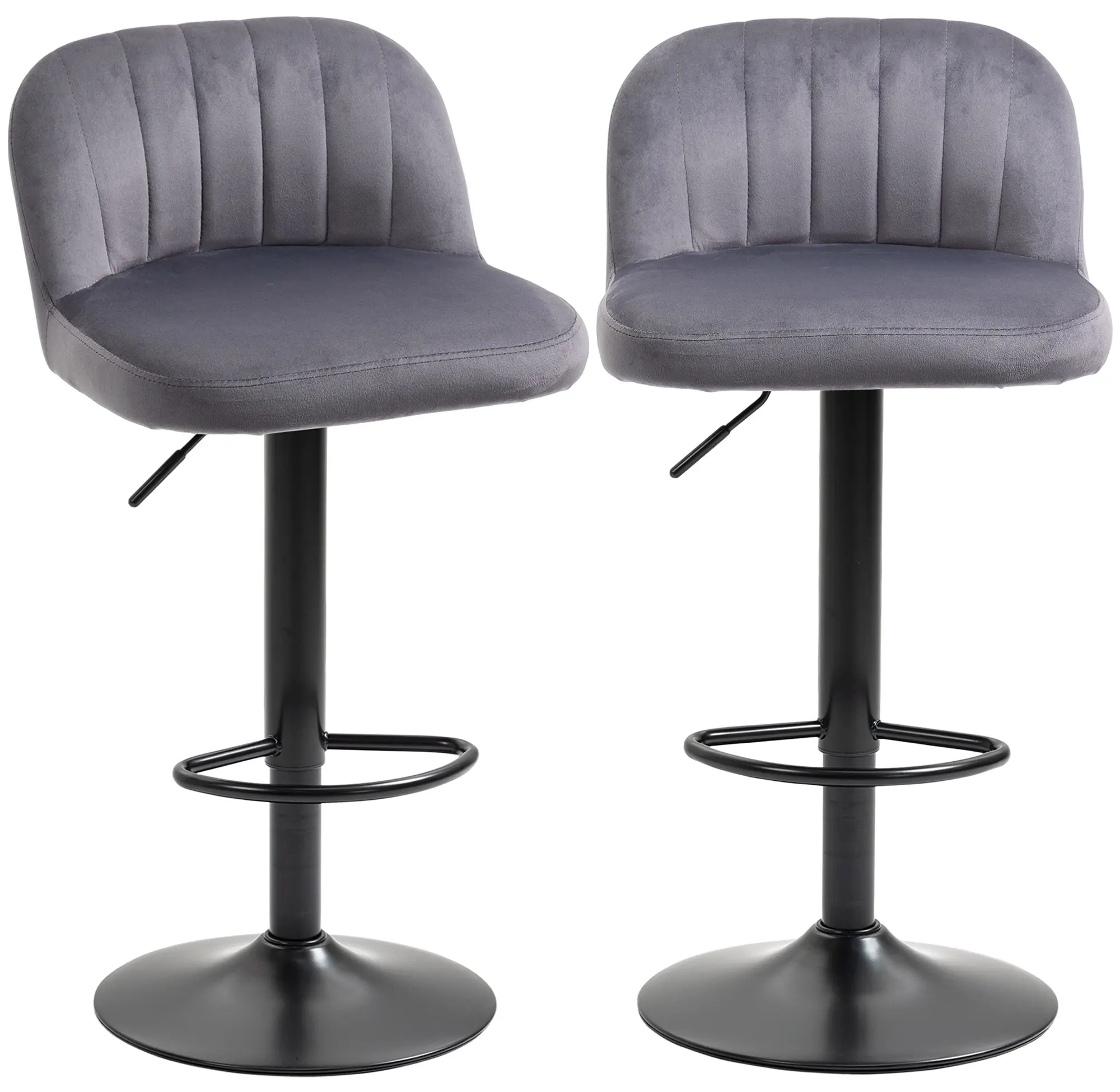 Set scaune de bar Homcom 835-738V00GY 2pcs (Grey) - 3