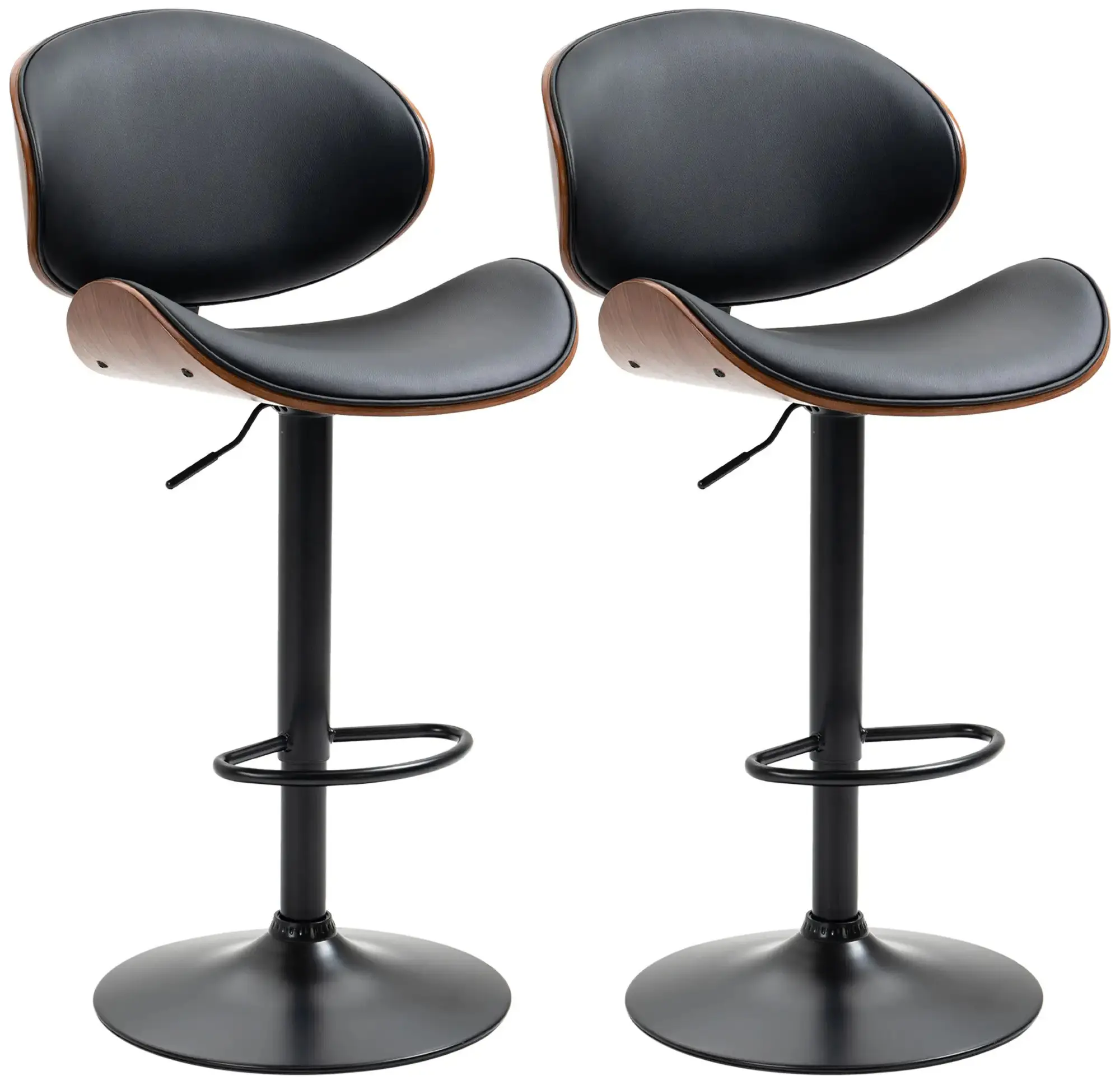 Set scaune de bar Homcom 835-819V00BK 2pcs (Black) - 2