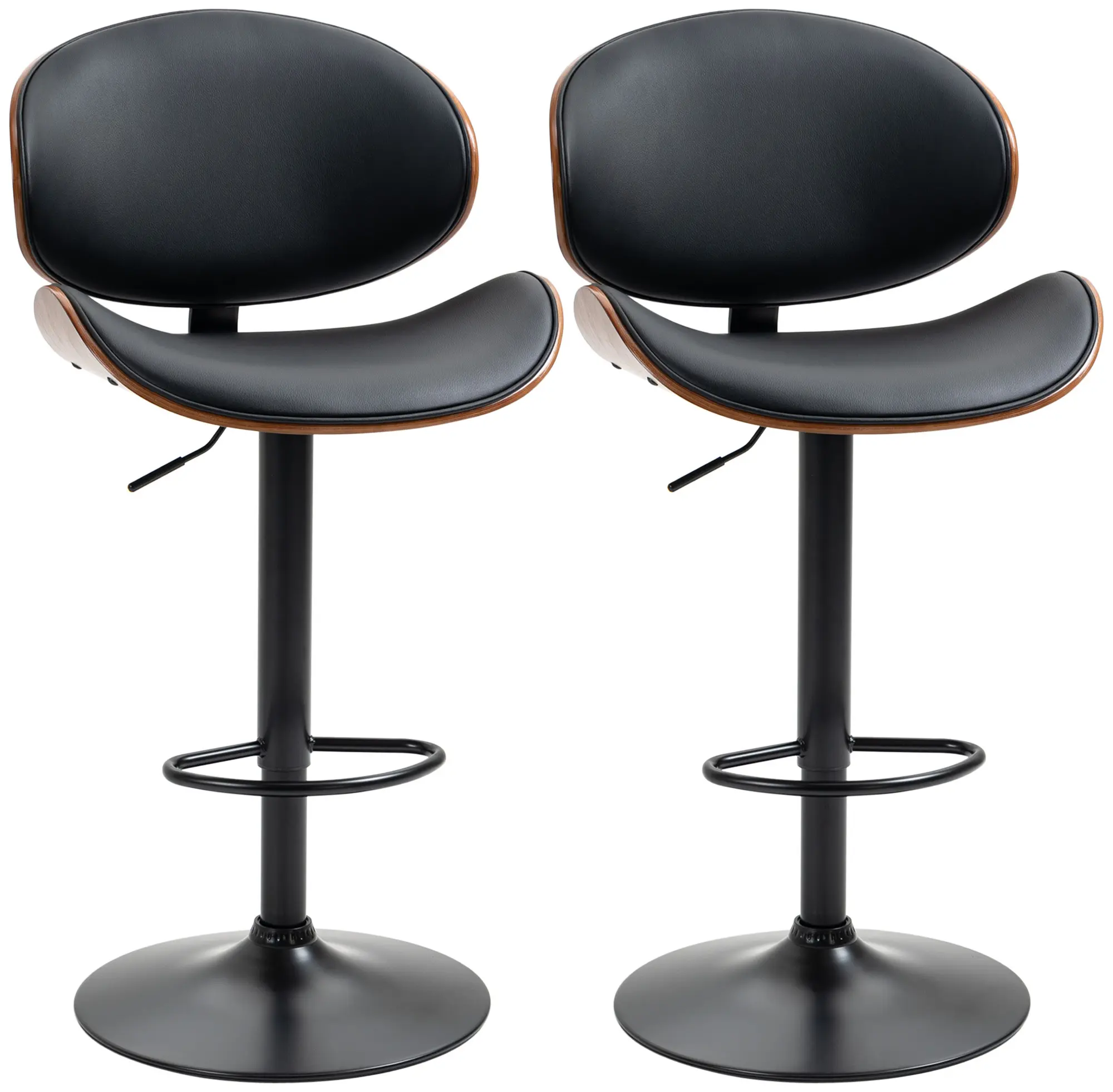 Set scaune de bar Homcom 835-819V00BK 2pcs (Black) - 3