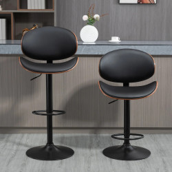 Set scaune de bar Homcom 835-819V00BK 2pcs (Black) Thumb