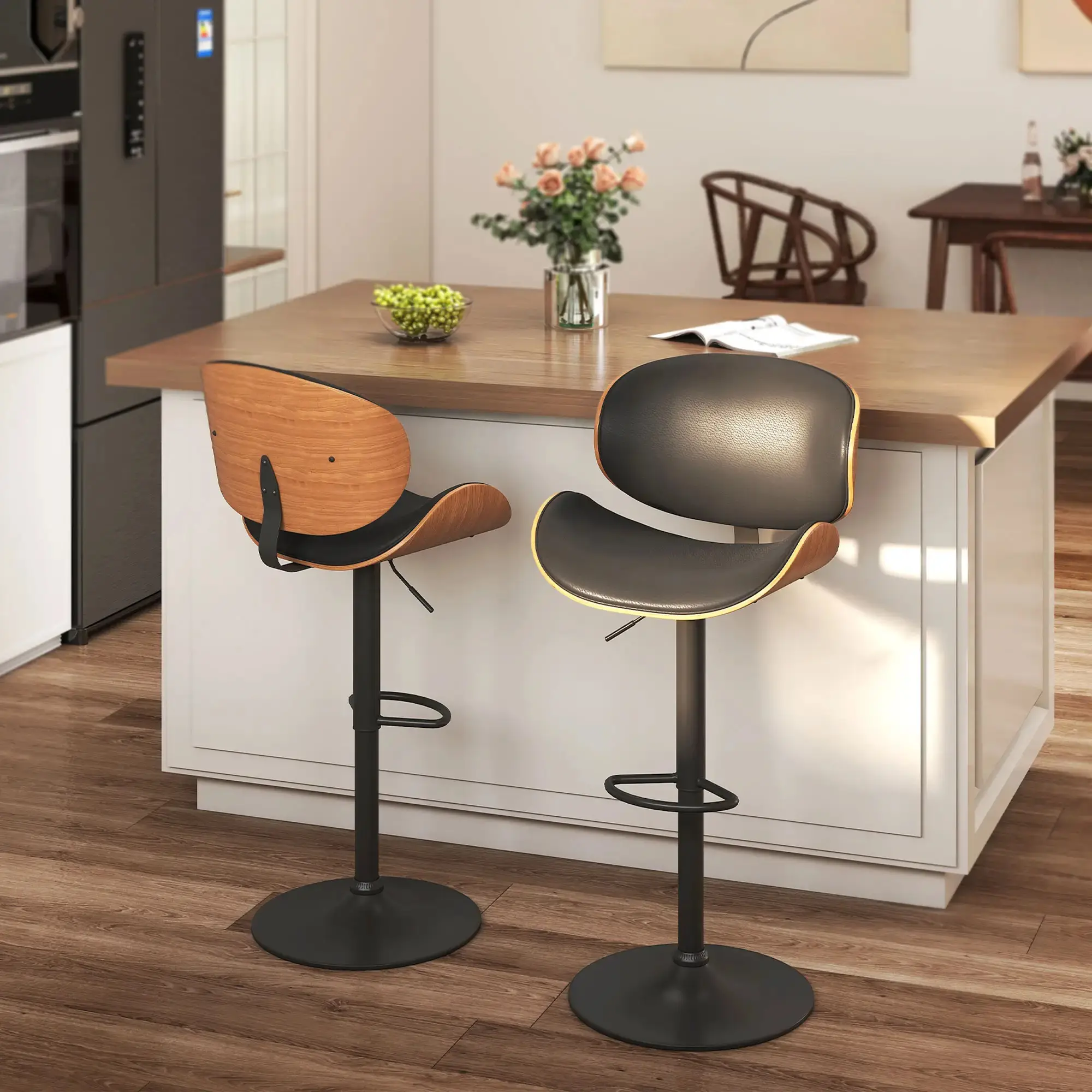 Set scaune de bar Homcom 835-819V00BK 2pcs (Black) - 6