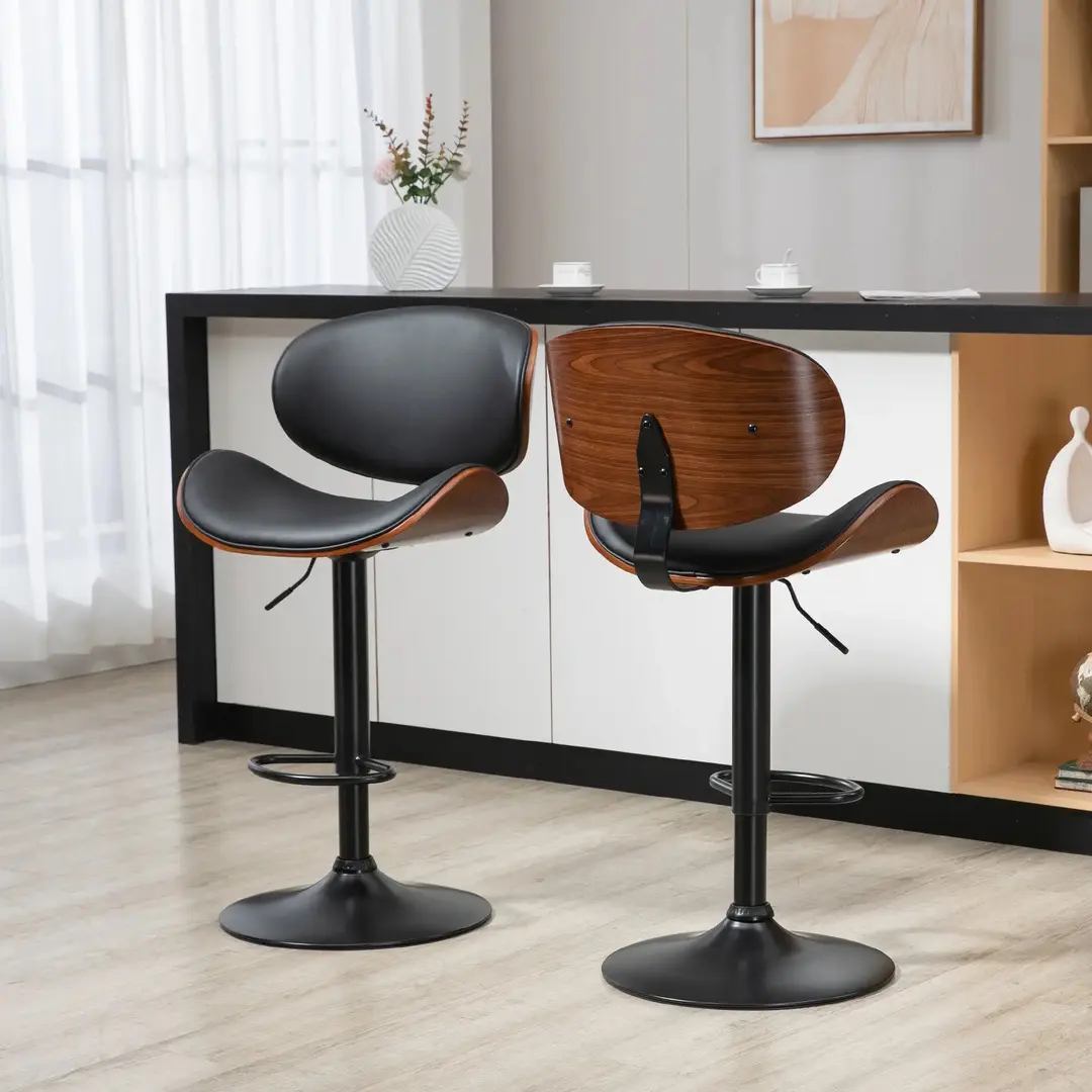 Set scaune de bar Homcom 835-819V00BK 2pcs (Black)