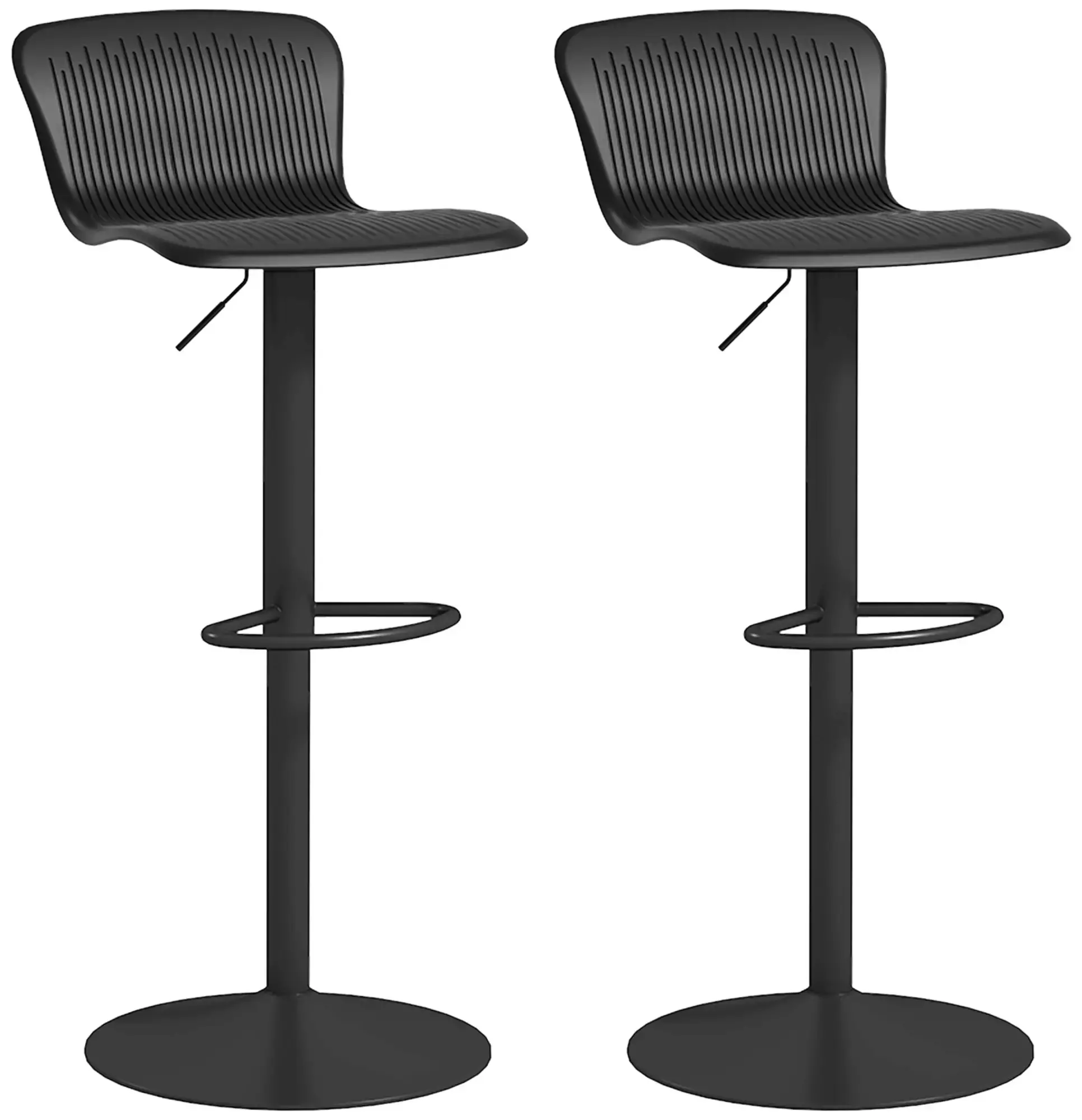 Set scaune de bar Homcom 83A-159V00BK 2pcs (Black) - 3