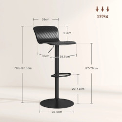 Set scaune de bar Homcom 83A-159V00BK 2pcs (Black) Thumb