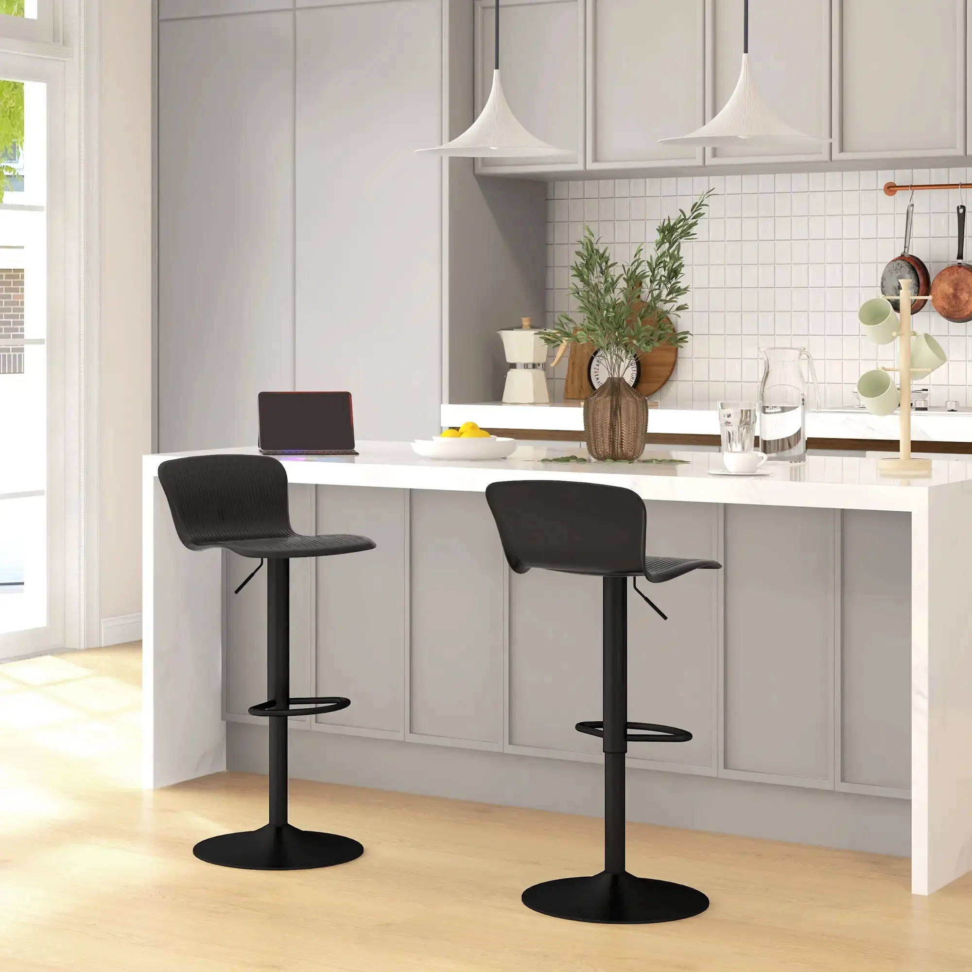 Set scaune de bar Homcom 83A-159V00BK 2pcs (Black) - 7