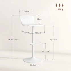 Set scaune de bar Homcom 83A-159V00WT 2pcs (White) Thumb