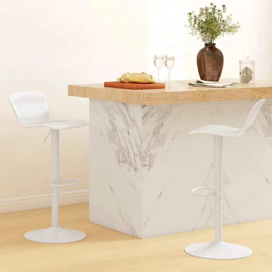 Set scaune de bar Homcom 83A-159V00WT 2pcs (White)