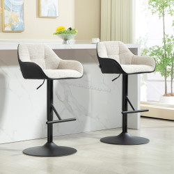 Set scaune de bar Homcom 83A-187V01LG 2pcs (Light Grey)
