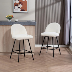 Set scaune de bar Homcom 83A-231V00CW 2pcs (Cream White)