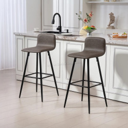 Set scaune de bar Homcom 83A-259V00DR 2pcs (Dark Brown)
