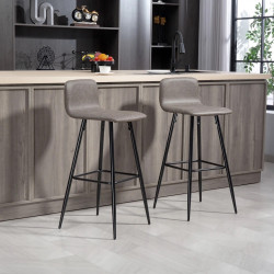 Set scaune de bar Homcom 83A-259V00DR 2pcs (Dark Brown) Thumb