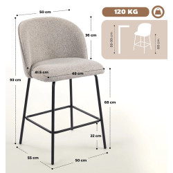 Set scaune de bar Homcom 83A-351V00LG (Light Grey) Thumb