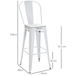 Set scaun de bar Homcom 835-122V01WT 44x49x116 (White) Thumb
