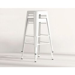 Set scaun de bar Homcom 835-122V01WT 44x49x116 (White) Thumb
