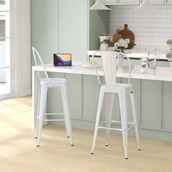 Set scaun de bar Homcom 835-122V01WT 44x49x116 (White) Thumb