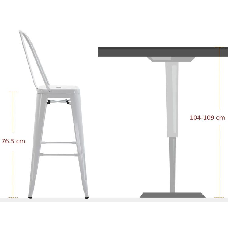 Set scaun de bar Homcom 835-122V01WT 44x49x116 (White)