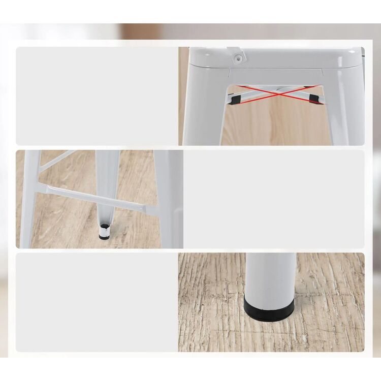 Set scaun de bar Homcom 835-122V01WT 44x49x116 (White)