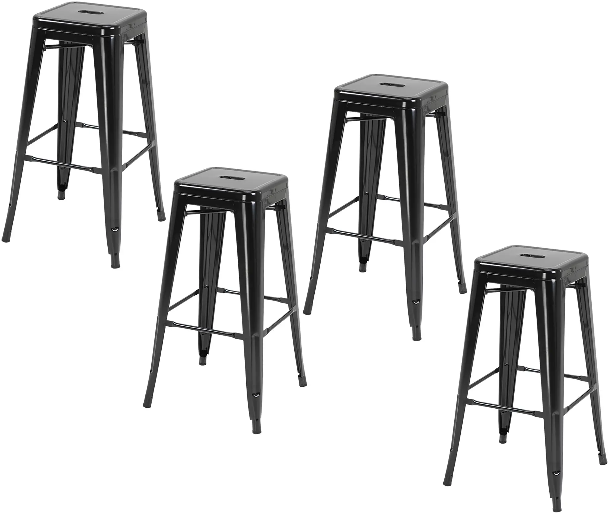 Set scaune de bar Homcom 835-177BK (Black) - 3