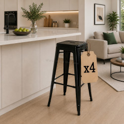 Set scaune de bar Homcom 835-177BK (Black)