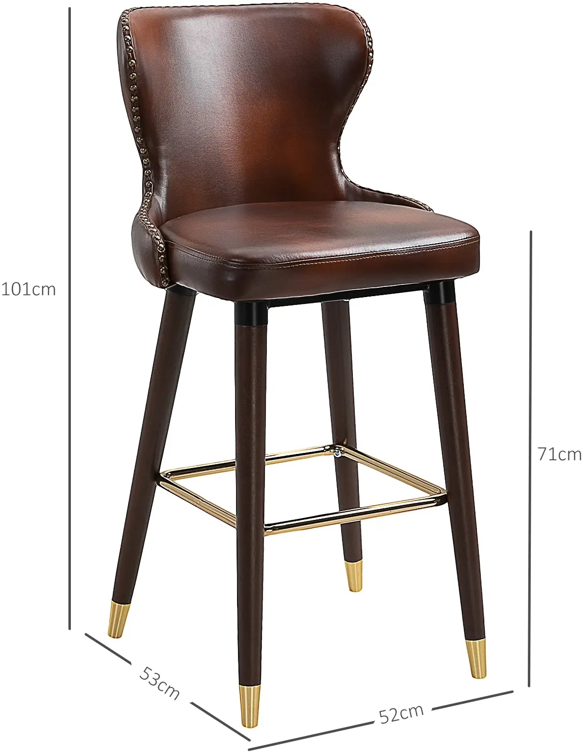 Набор барных стульев Homcom 835-199 (Brown) - 8
