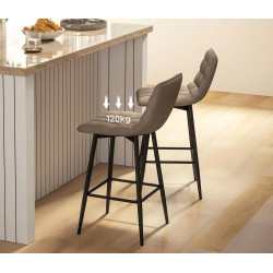 Set scaune de bar Homcom 835-271V00BN (Brown/Black) Thumb