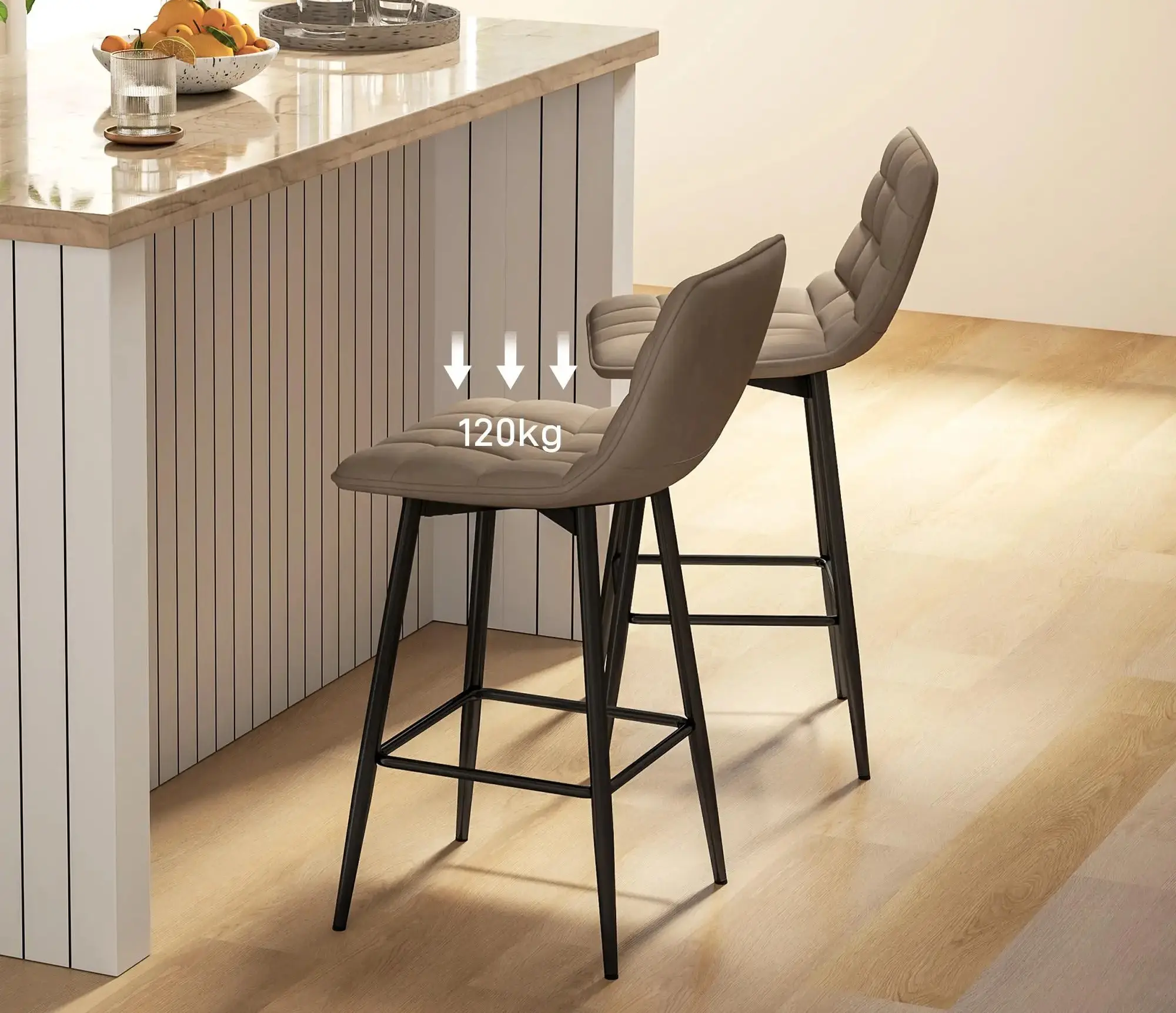 Set scaune de bar Homcom 835-271V00BN (Brown/Black) - 5
