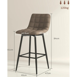 Set scaune de bar Homcom 835-271V00BN (Brown/Black) Thumb