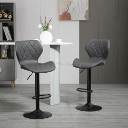 Set scaune de bar Homcom 835-358 (Grey/Black)