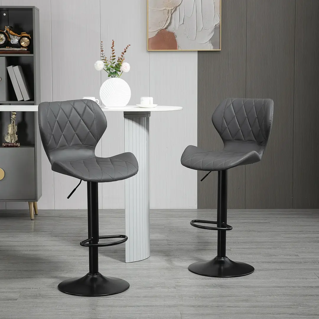 Set scaune de bar Homcom 835-358 (Grey/Black)