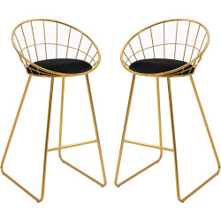 Set scaune de bar Homcom 835-431 (Black/Gold) Thumb